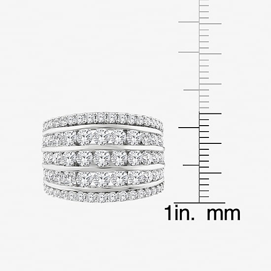 (F / Vs2) Womens 2.5MM 3 CT. T.W. Lab Grown White Diamond 10K Gold Anniversary Wedding Band