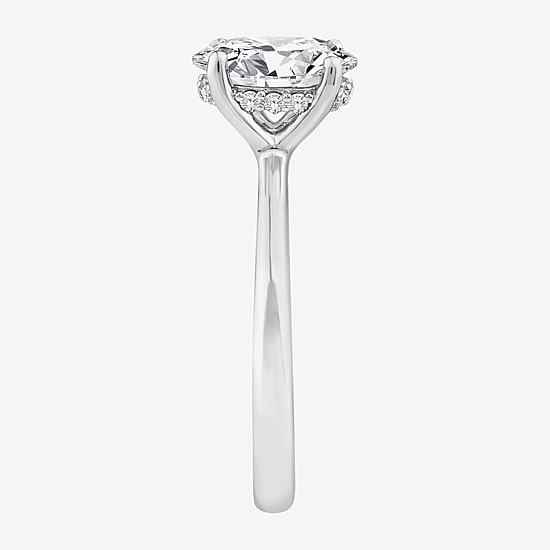 (F / Vs2) Womens 1 1/2 CT. T.W. Lab Grown White Diamond Sterling Silver Oval Solitaire Engagement Ring