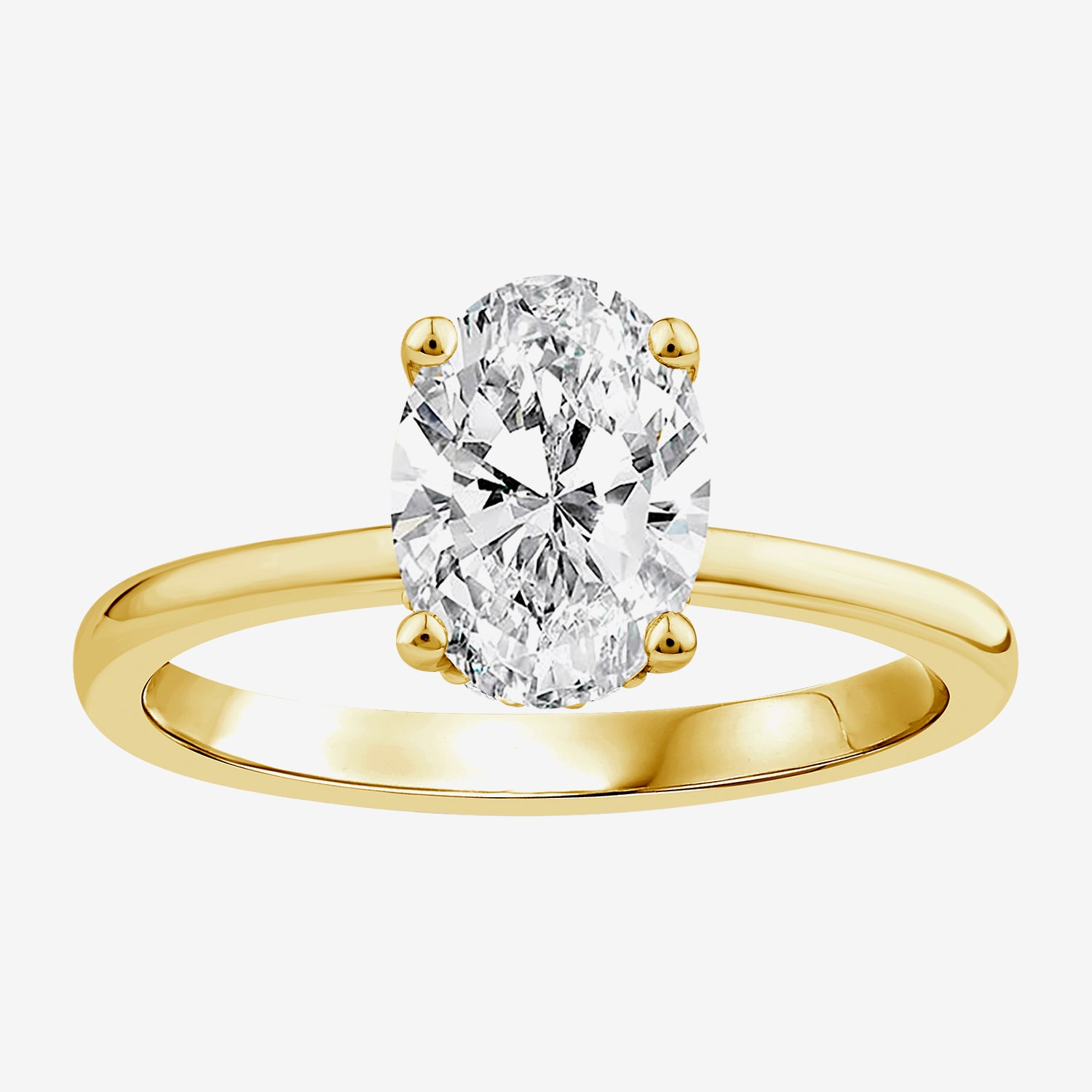 (F / Vs2) Womens 1 1/2 CT. T.W. Lab Grown White Diamond Sterling Silver Oval Solitaire Engagement Ring