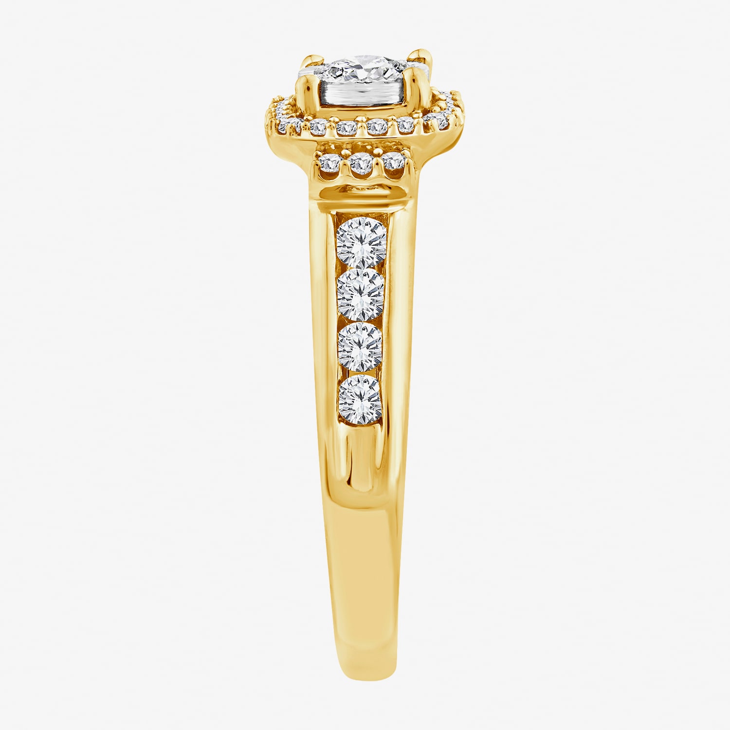 (F / Si2) Womens 3/4 CT. T.W. Lab Grown White Diamond Side Stone Engagement Ring