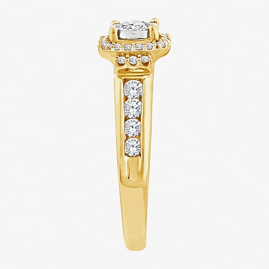 (F / Si2) Womens 3/4 CT. T.W. Lab Grown White Diamond Side Stone Engagement Ring