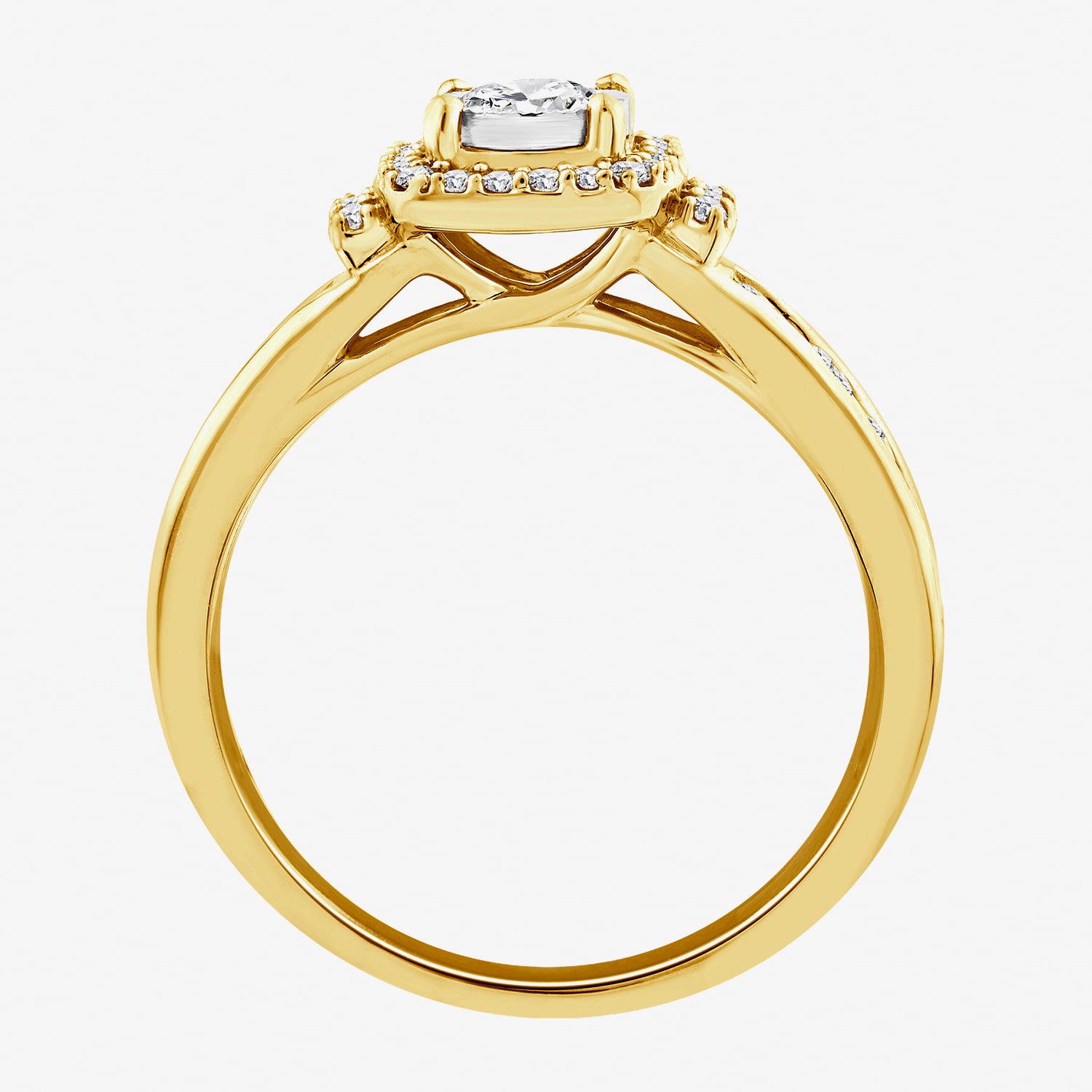(F / Si2) Womens 3/4 CT. T.W. Lab Grown White Diamond Side Stone Engagement Ring