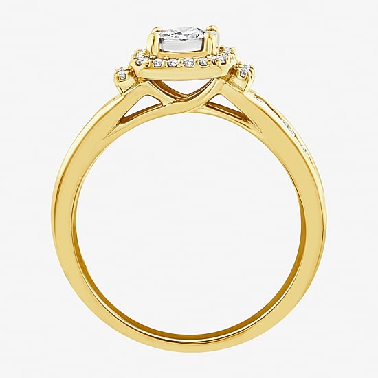 (F / Si2) Womens 3/4 CT. T.W. Lab Grown White Diamond Side Stone Engagement Ring