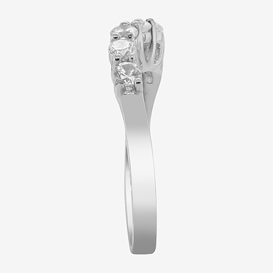 LIMITED QUANTITIES  Genuine White Zircon Sterling Silver Wave Ring