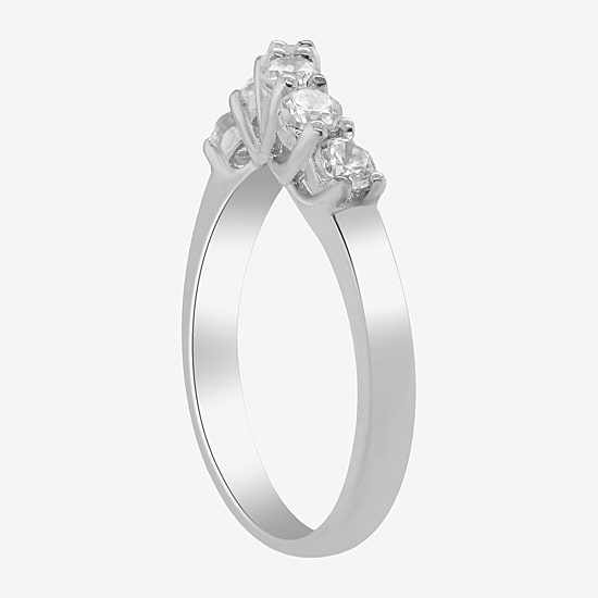 LIMITED QUANTITIES  Genuine White Zircon Sterling Silver Wave Ring
