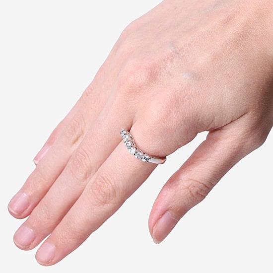 LIMITED QUANTITIES  Genuine White Zircon Sterling Silver Wave Ring