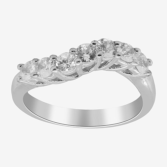 LIMITED QUANTITIES  Genuine White Zircon Sterling Silver Wave Ring