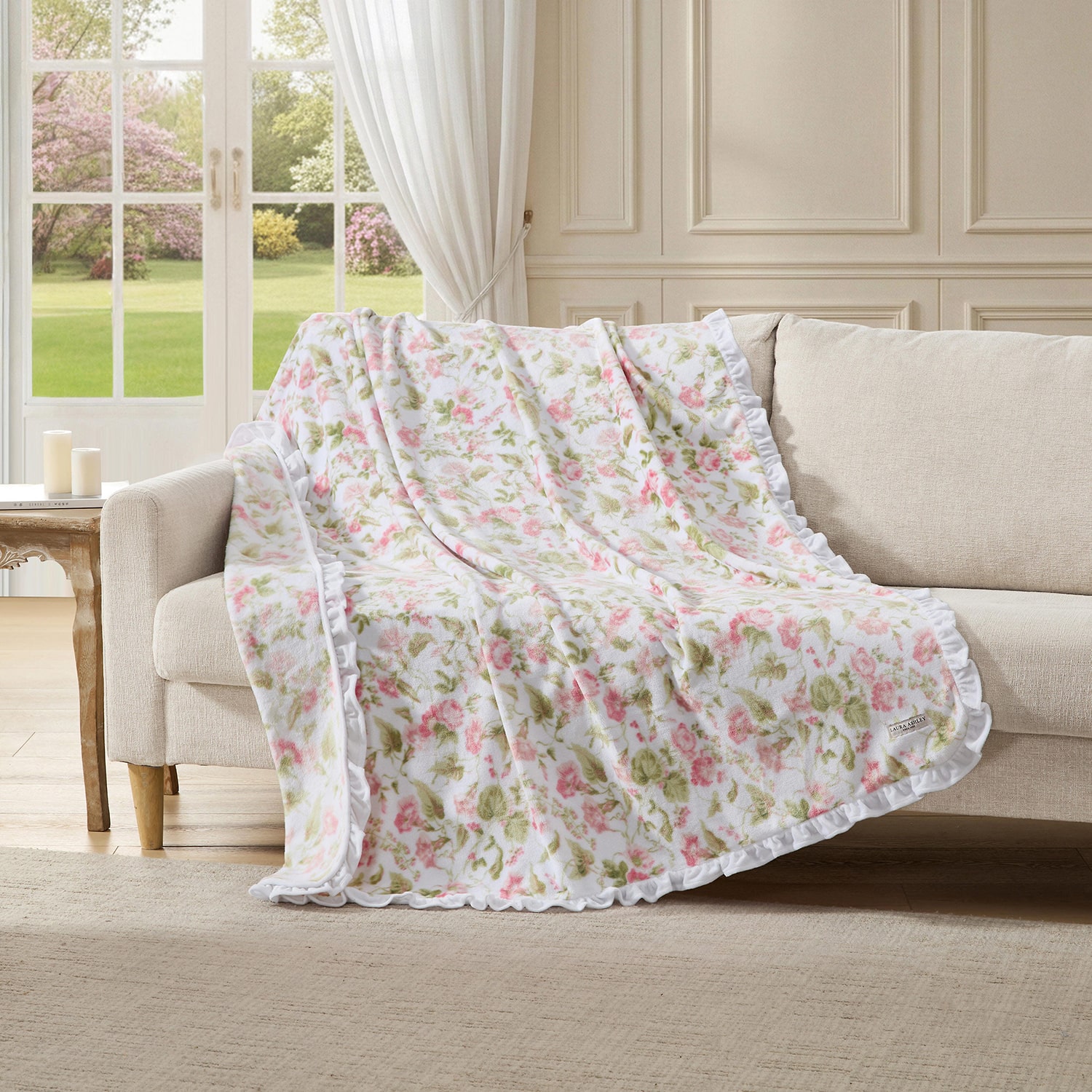Laura Ashley Morning Gloria Washable Throw