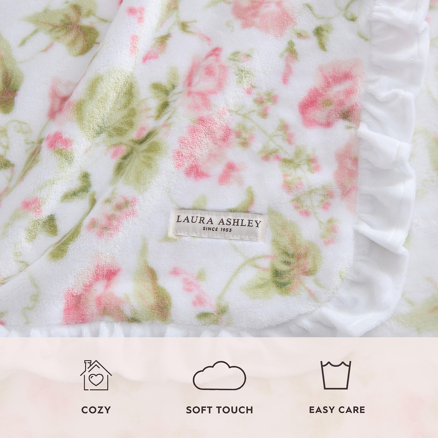 Laura Ashley Morning Gloria Washable Throw