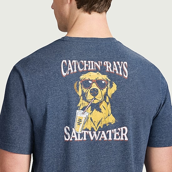 IZOD Saltwater Soft Wash Mens Crew Neck Short Sleeve Classic Fit Graphic T-Shirt