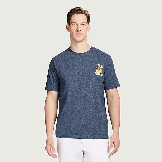 IZOD Saltwater Soft Wash Mens Crew Neck Short Sleeve Classic Fit Graphic T-Shirt