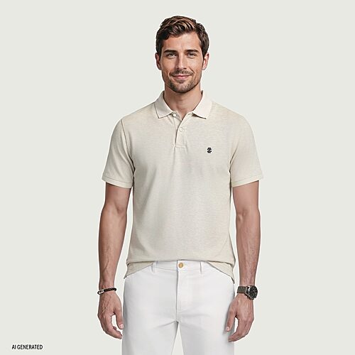 Izod Advantage Performance Mens Classic Fit Short Sleeve Polo Shirt In Beige