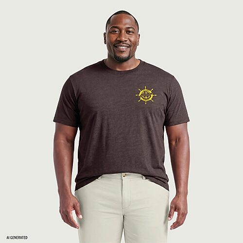 Izod Saltwater Mens Crew Neck Short Sleeve Classic Fit Big And Tall Graphic T-shirt In Brown