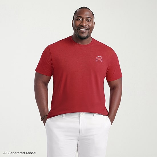 IZOD Saltwater Mens Crew Neck Short Sleeve Classic Fit Big and