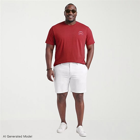 IZOD Saltwater Mens Crew Neck Short Sleeve Classic Fit Big and