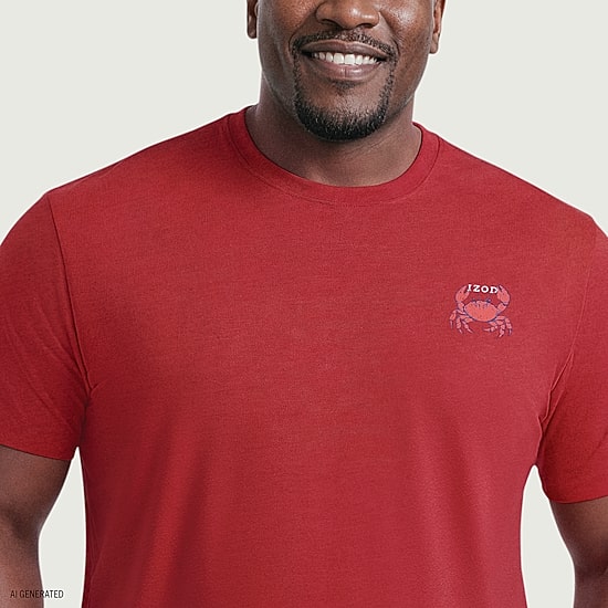 IZOD Saltwater Mens Crew Neck Short Sleeve Classic Fit Big and