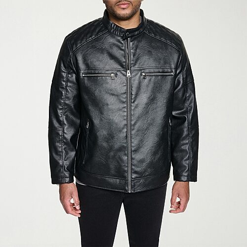 Levi 's Mens Faux Leather Midweight Jacket In Black