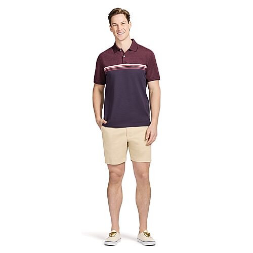 Izod Advantage Performance Mens Classic Fit Short Sleeve Polo Shirt In Purple