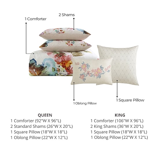 Bebejan Antique Flowers 5-pc. Midweight REVERSIBLE Comforter Set