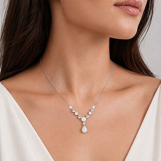 Womens Gemstone Sterling Silver Pear 16 1/2 Inch Pendant Necklace