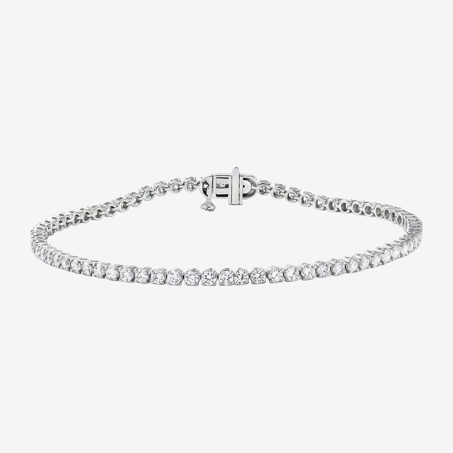 F / Si2) Womens CT. T.W. Lab Grown White Diamond 10K Gold 7.25 Inch Tennis Bracelet