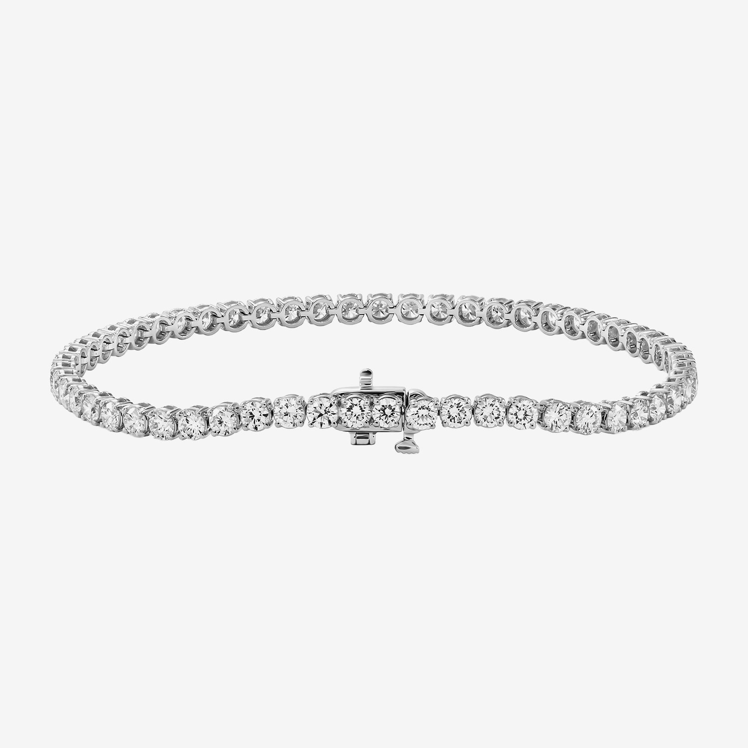 (F / Si2) Womens 5 CT. T.W. Lab Grown White Diamond 10K Gold 7.25 Inch Tennis Bracelet