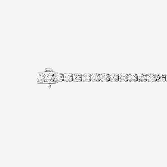(F / Si2) Womens 5 CT. T.W. Lab Grown White Diamond 10K Gold 8 Inch Tennis Bracelet