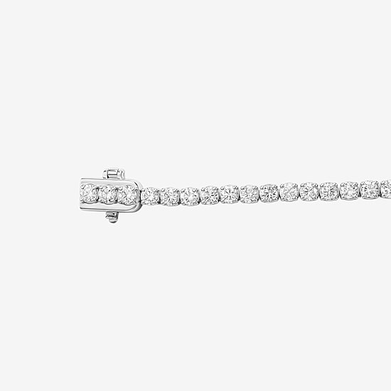(F / Si2) Womens 3 CT. T.W. Lab Grown White Diamond 10K Gold 8 Inch Tennis Bracelet