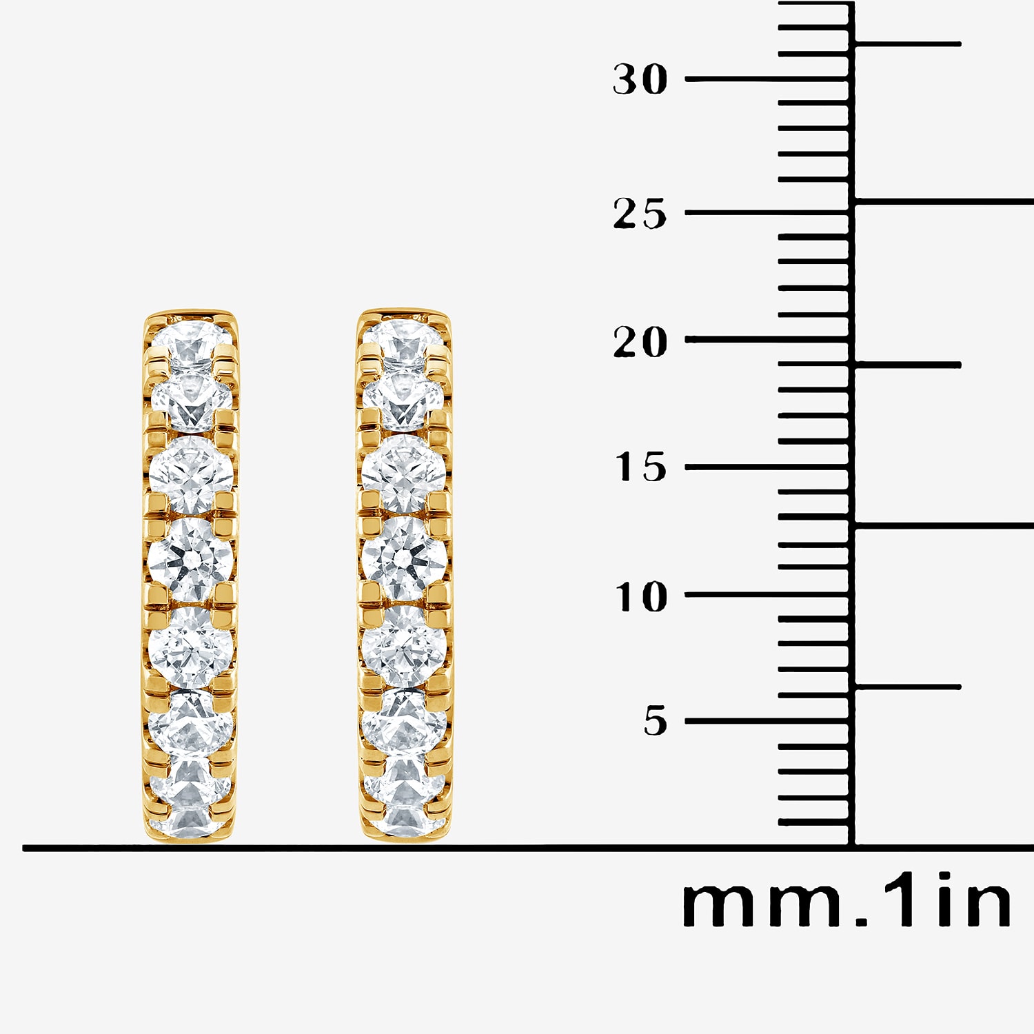 (G / Si1-Si2) Womens 2 CT. T.W. Lab Grown White Diamond 14K Gold Over Silver 21.1mm Hoop Earrings