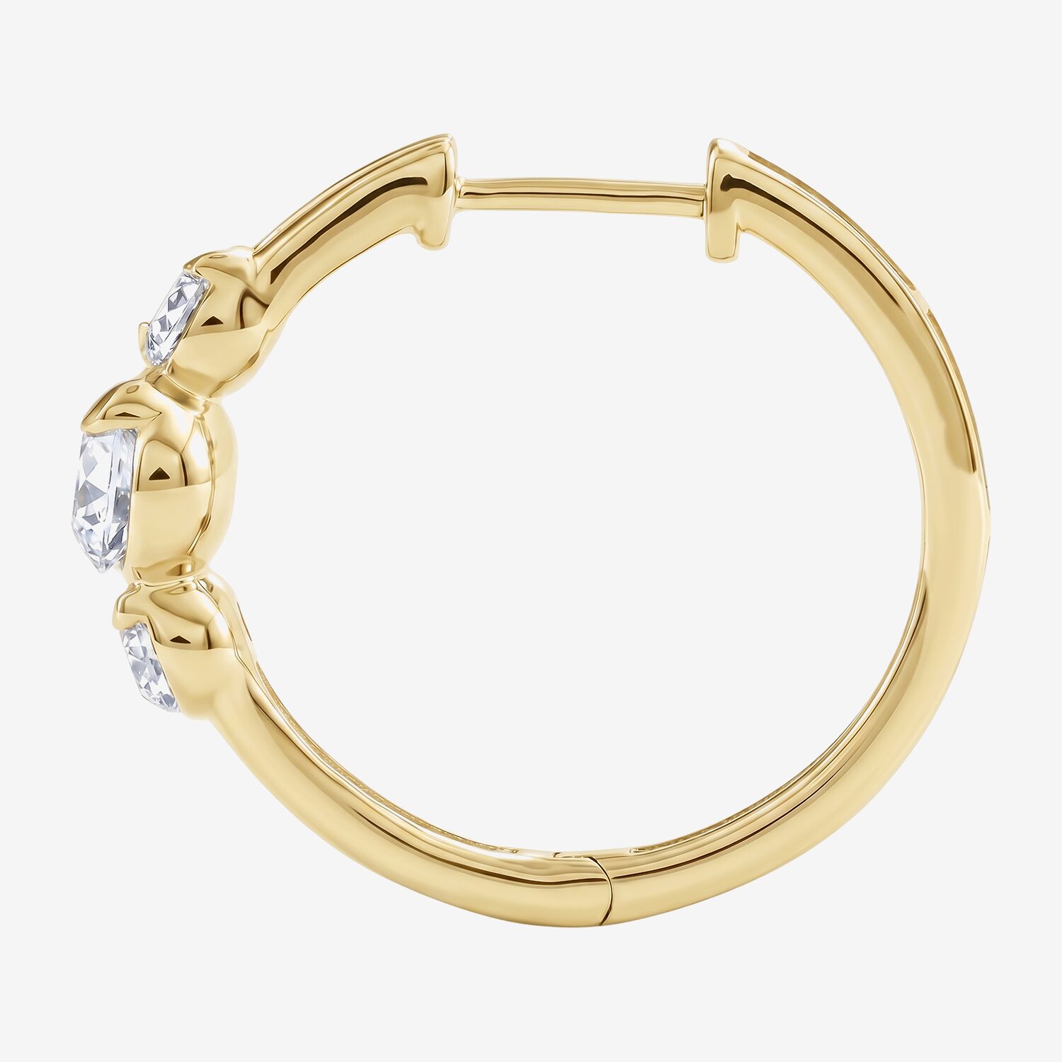 (F / Si2) Womens 1 CT. T.W. Lab Grown White Diamond 14K Gold Over Silver 17.2mm Hoop Earrings