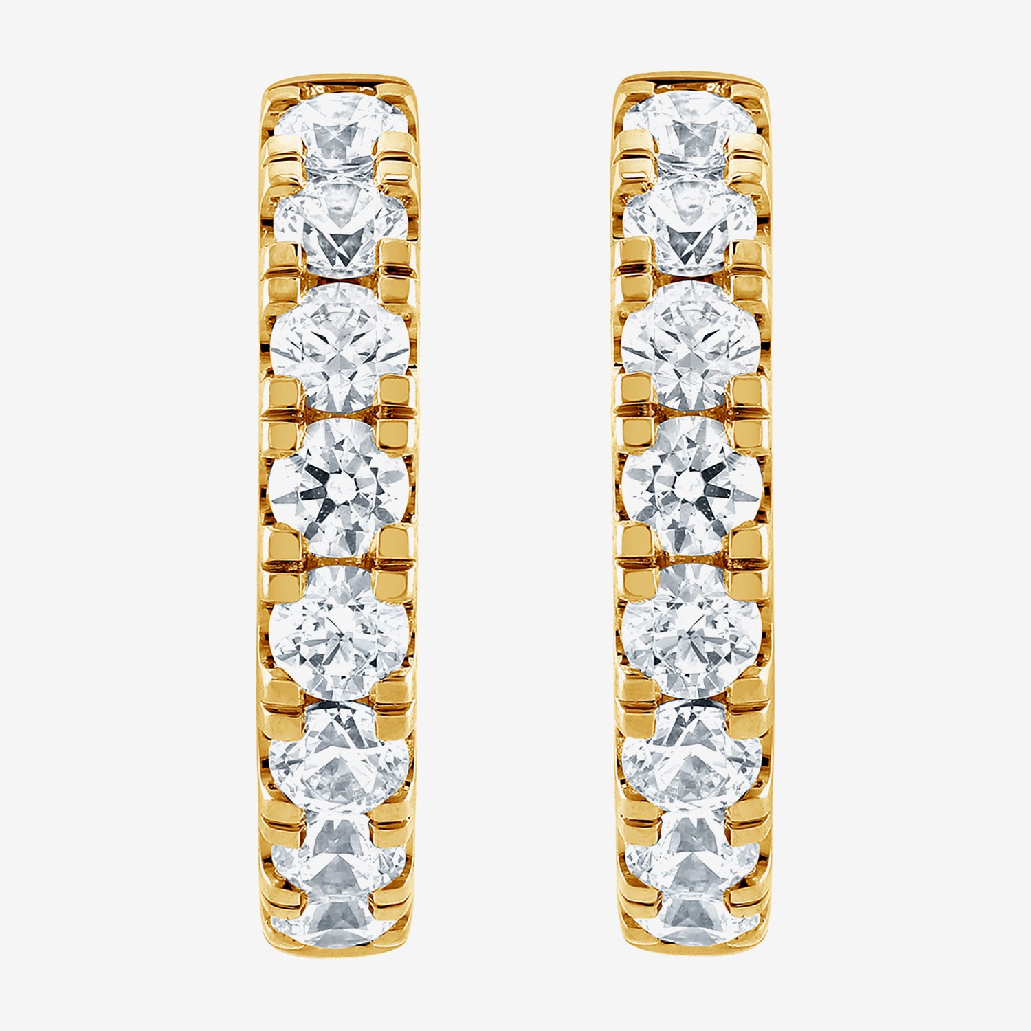 (G / Si1-Si2) Womens 2 CT. T.W. Lab Grown White Diamond 14K Gold Over Silver 21.1mm Hoop Earrings