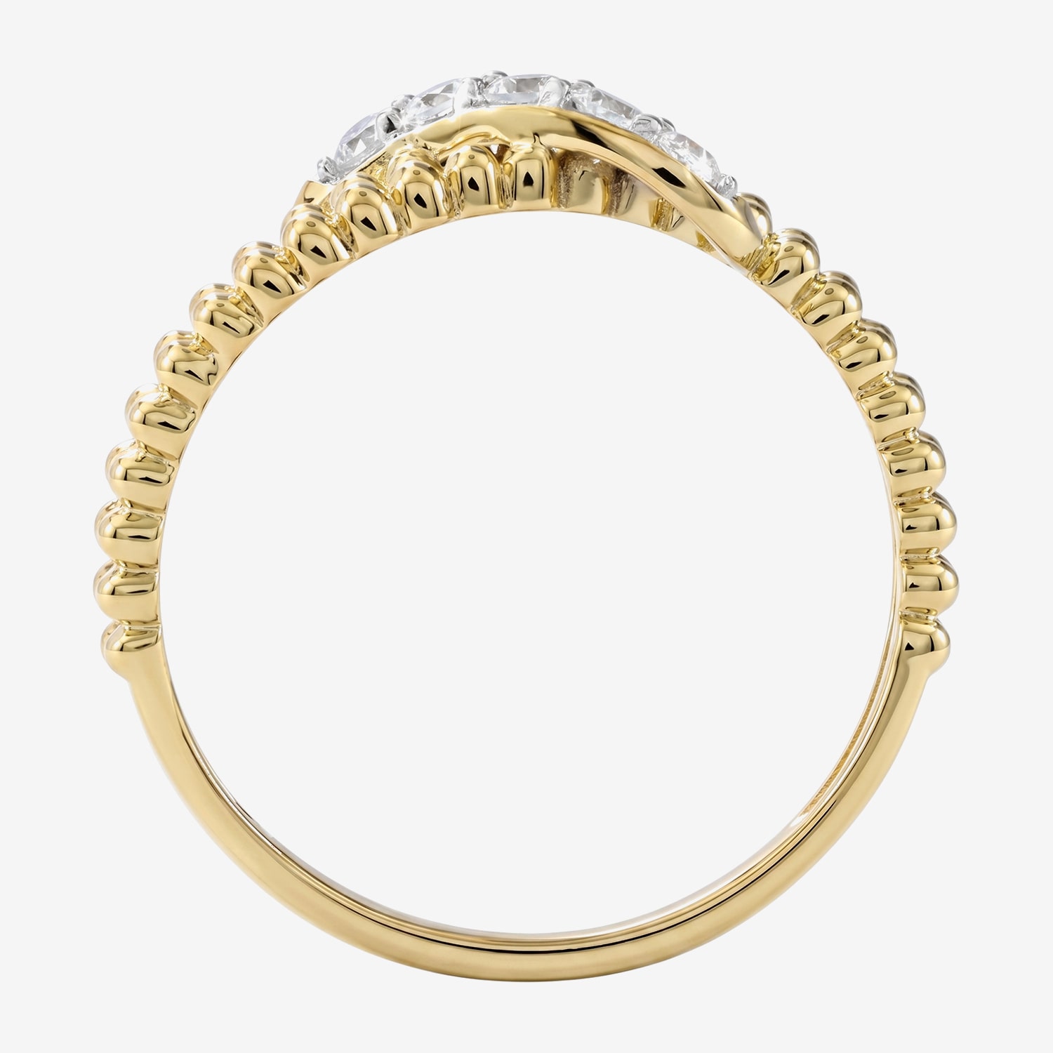 (F / Si2) Womens 1/7 CT. T.W. Lab Grown White Diamond 14K Gold Over Silver Crossover Cocktail Ring