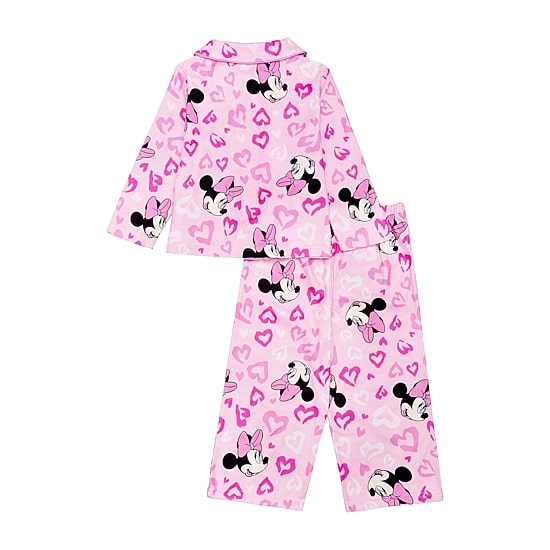 Disney Collection Toddler Girls Minnie Mouse Long Sleeve 2-pc. Pajama Set