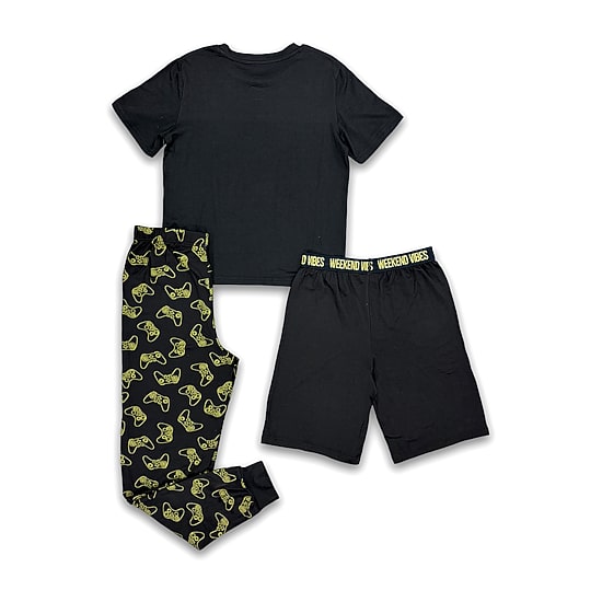 Dream Big Peace Out Little & Big Kid Boys Crew Neck Short Sleeve 3-pc. Pajama Set