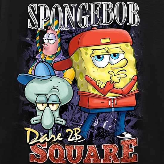 Mens Crew Neck Short Sleeve Regular Fit Spongebob Graphic T-Shirt
