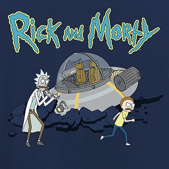 Mens Crew Neck Short Sleeve Regular Fit Rick and Morty Graphic T-Shirt