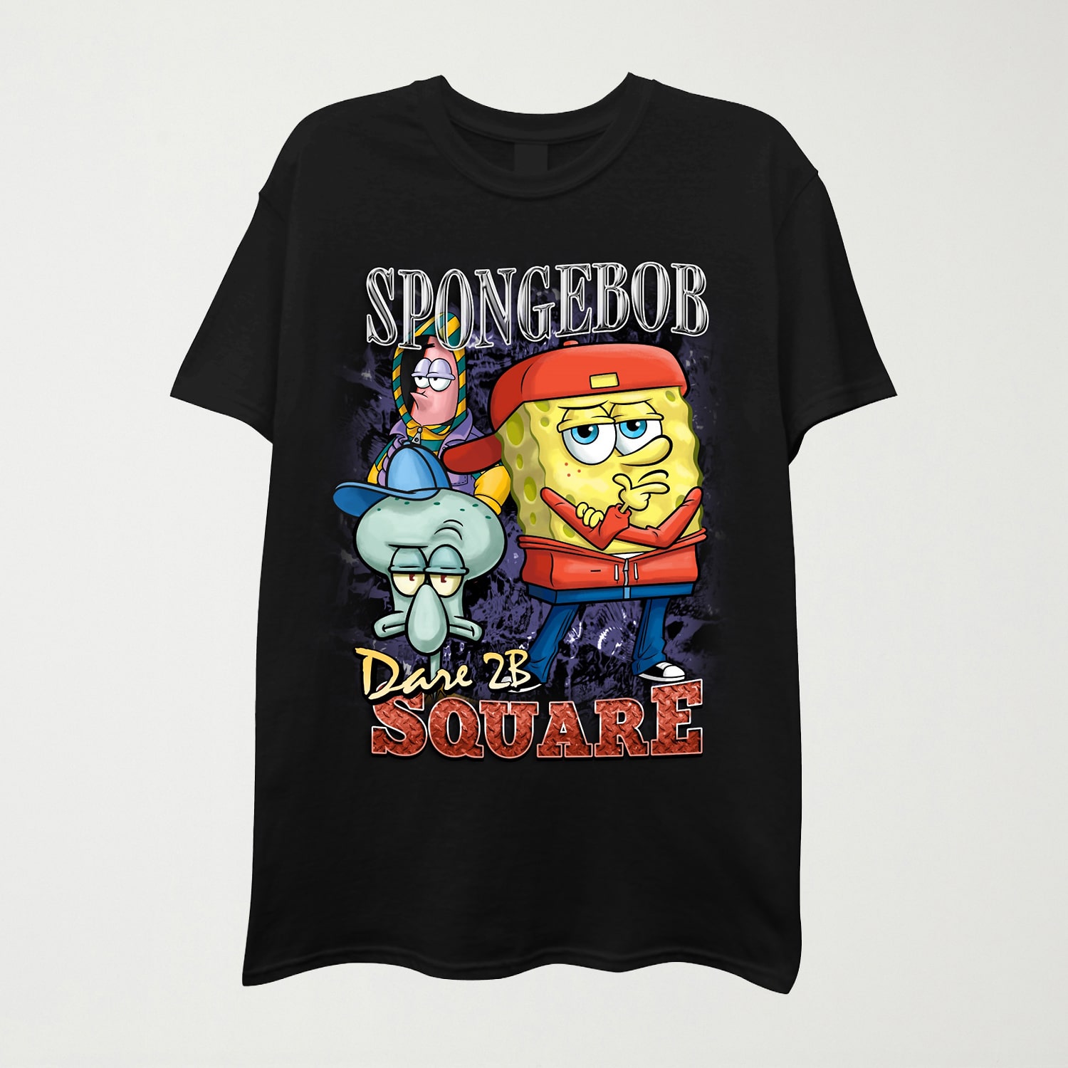 Mens Crew Neck Short Sleeve Regular Fit Spongebob Graphic T-Shirt