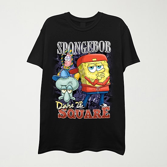 Mens Crew Neck Short Sleeve Regular Fit Spongebob Graphic T-Shirt