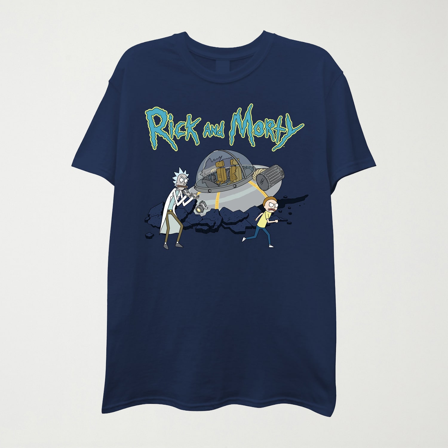 Mens Crew Neck Short Sleeve Regular Fit Rick and Morty Graphic T-Shirt
