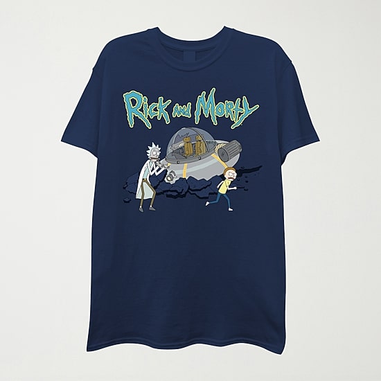Mens Crew Neck Short Sleeve Regular Fit Rick and Morty Graphic T-Shirt