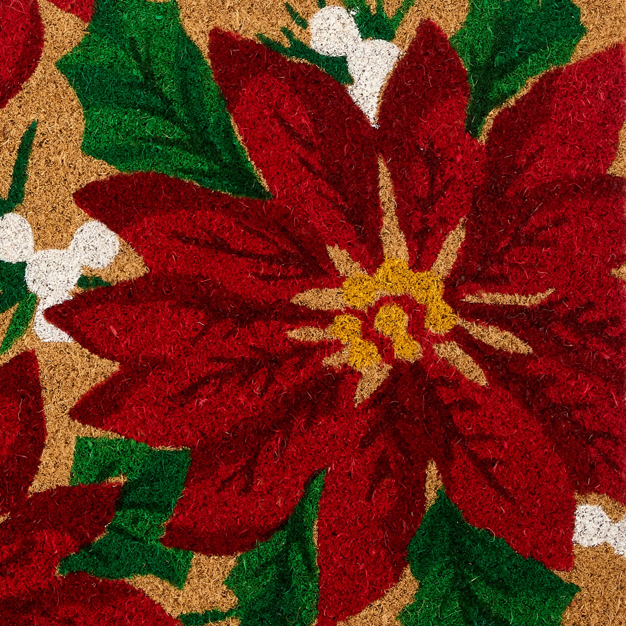 North Pole Trading Co. Poinsettia Indoor Outdoor Rectangular Doormat