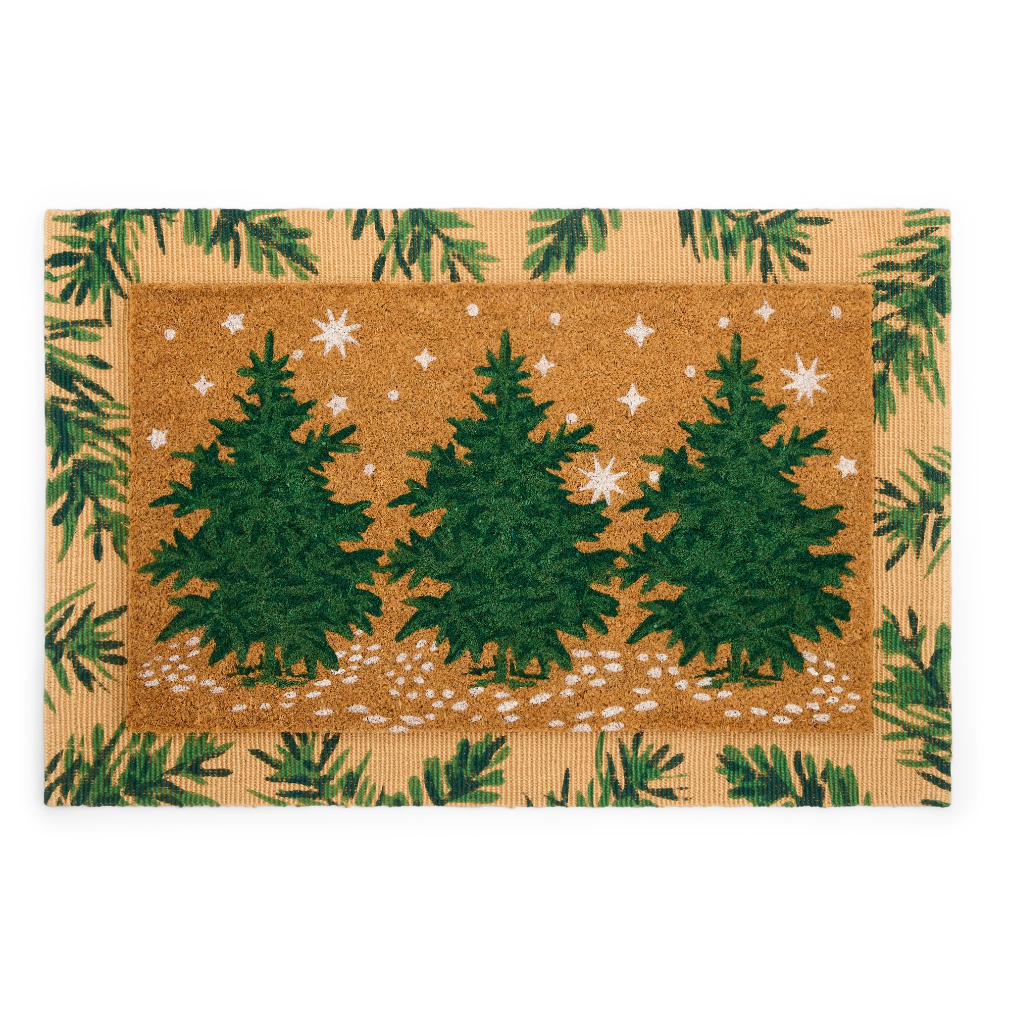 North Pole Trading Co. Christmas Tree Set Indoor Outdoor Rectangular Doormat