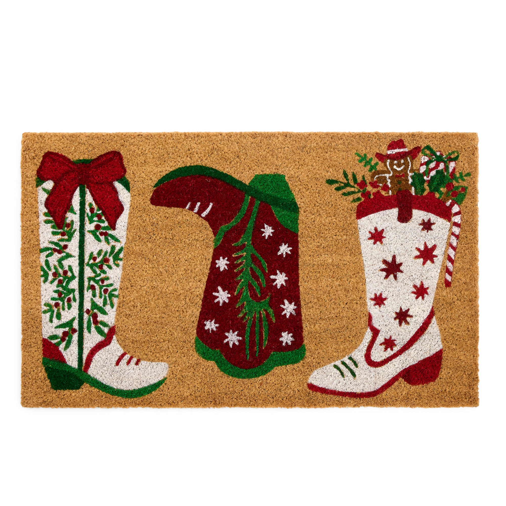 North Pole Trading Co. Cowboy Boot Indoor Outdoor Rectangular Doormat