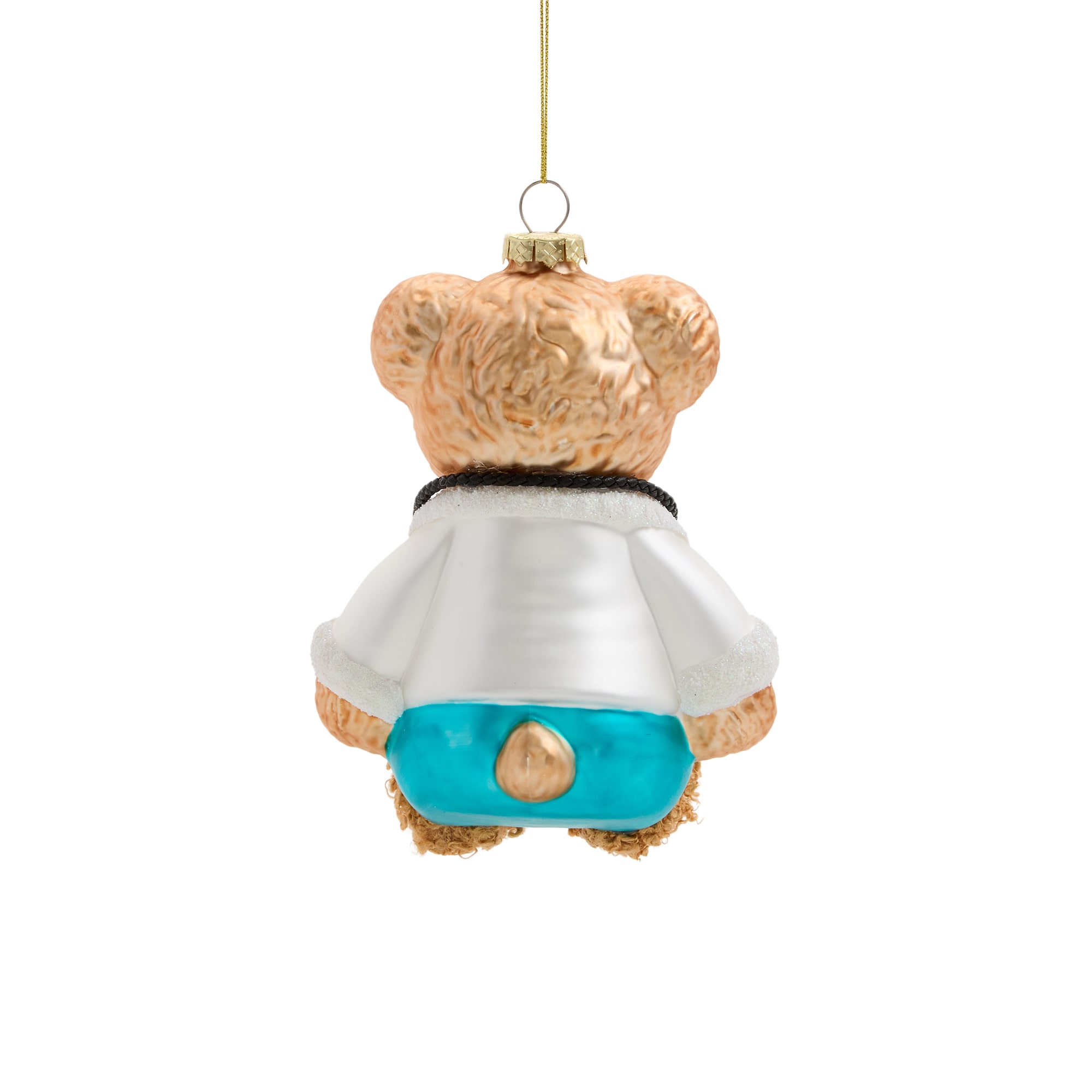 North Pole Trading Co. Glass Doctorn Bear Christmas Ornament