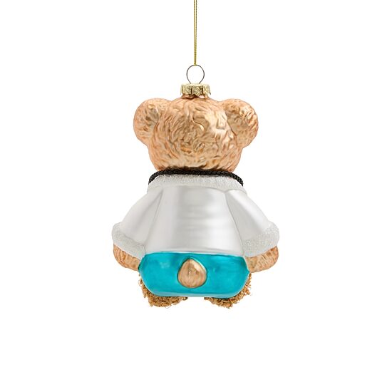 North Pole Trading Co. Glass Doctorn Bear Christmas Ornament
