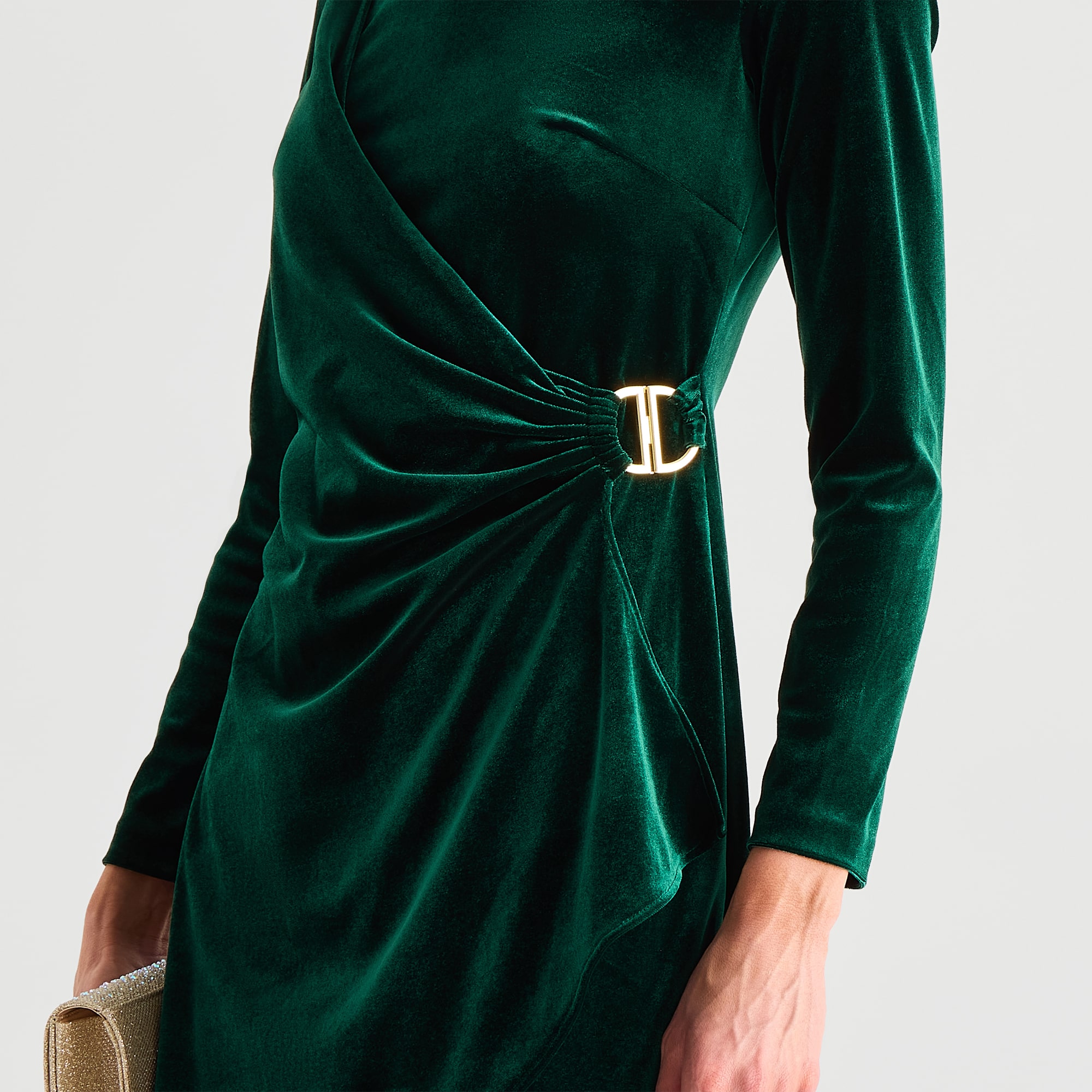 Marc New York Womens Boat Neck Long Sleeve Velvet Sheath Dress