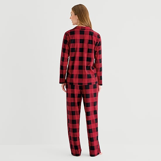 North Pole Trading Co. Womens Fleece Long Sleeve 2-pc. Pajama Set