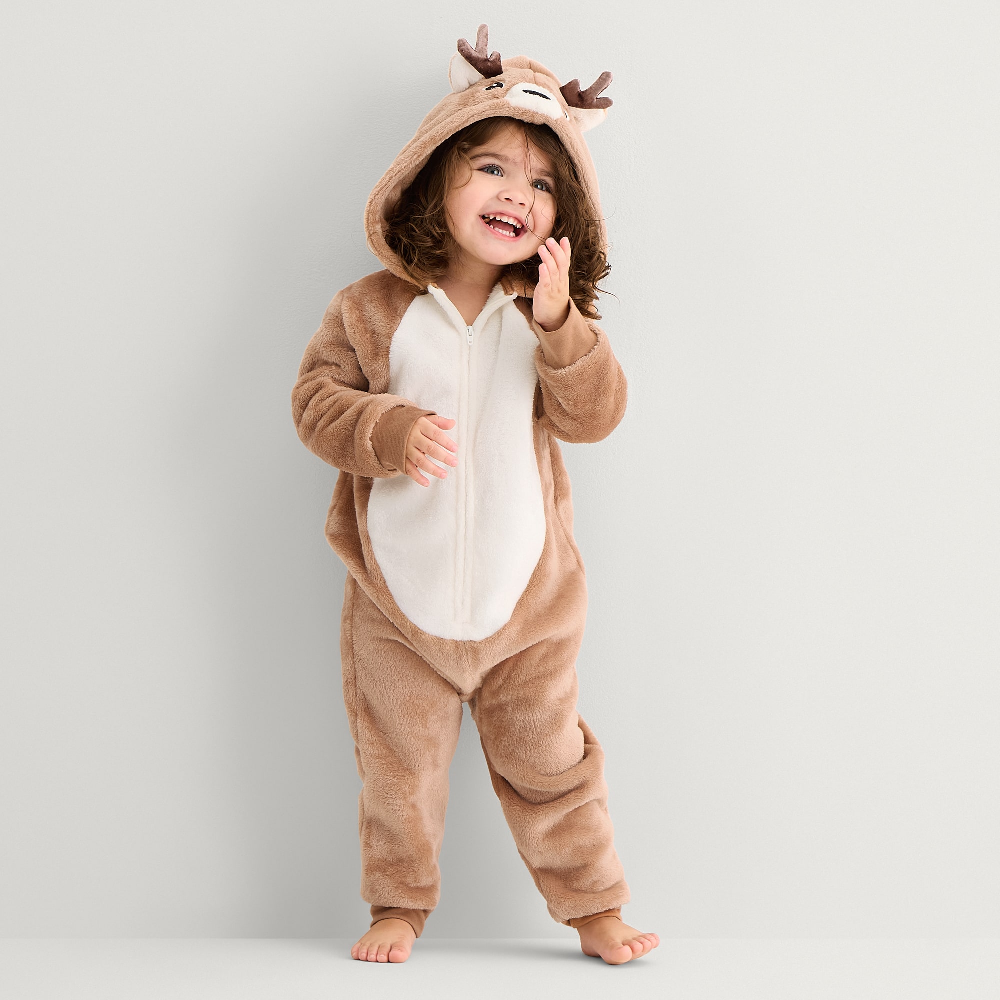 North Pole Trading Co. Fleece Long Sleeve Hooded One Piece Pajama