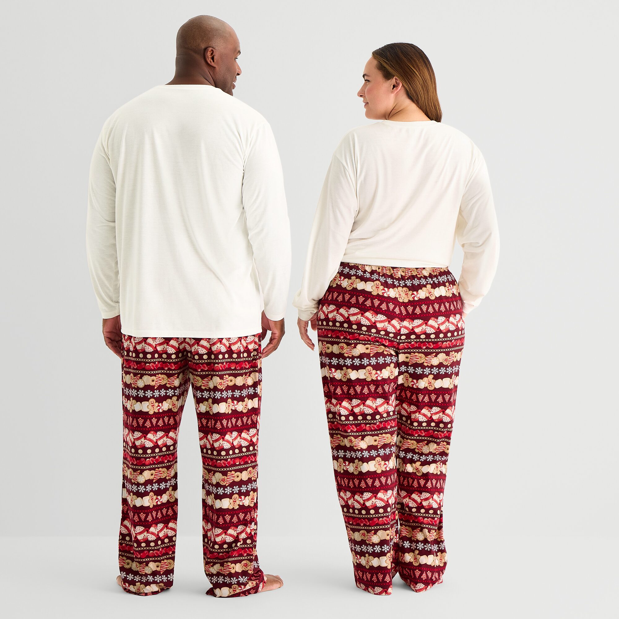 North Pole Trading Co. Unisex Adult Crew Neck Long Sleeve 2-pc. Matching Family Plus Pajama Set