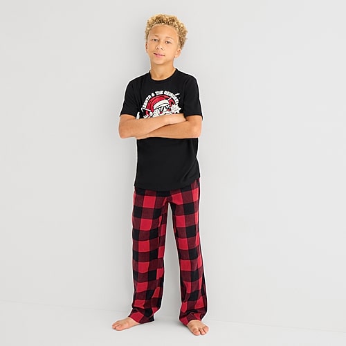 North Pole Trading Co Kids' . Unisex Fleece Matching Family Pajama Pants In Red